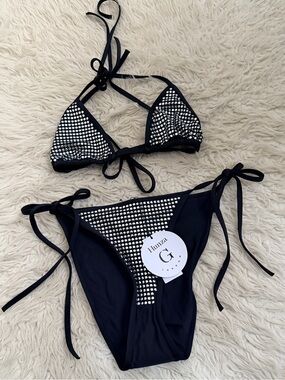 Hunza G Monica Lava Bikini - Black/Silver